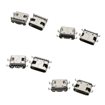 100Pcs Type-C USB Female Charging Socket Connector – 6Pin & 16Pin PCB Soldering DIY Repair Adapter