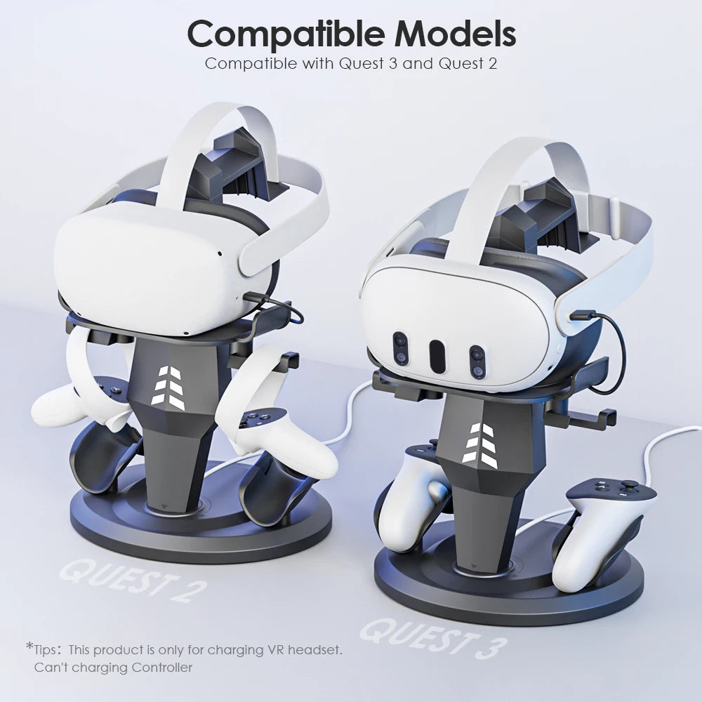Charging Dock for Meta Oculus Quest 3 – Vertical Stand, Controller Holder & VR Headset Display Base for Quest 2