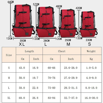 Strong Nylon Dog Carrier Backpack – Breathable Pet Travel Bag for Small & Medium Dogs, Outdoor Cycling Pet Supplies
