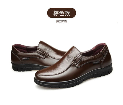 Genuine Leather Handmade Men's Shoes – Casual Loafers, Breathable Slip-On Walking Sneakers for Outdoor Wear