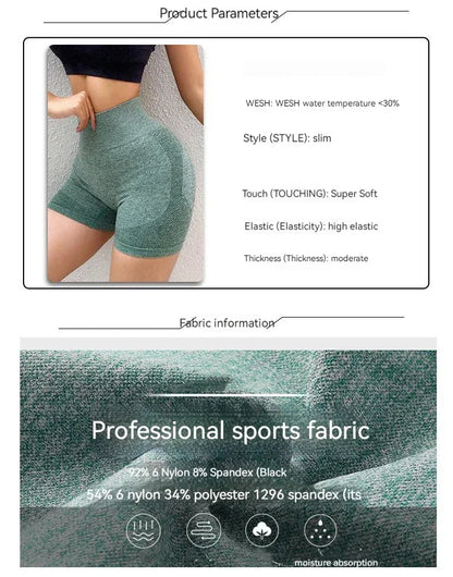 Women’s Sexy Booty Push-Up Sport Yoga Shorts — Seamless Spandex High Waist Running & Cycling Fitness Leggings