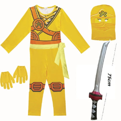 NINJA Cosplay Costume – Boys & Girls Jumpsuit Set for Halloween, Christmas, and Party Wear