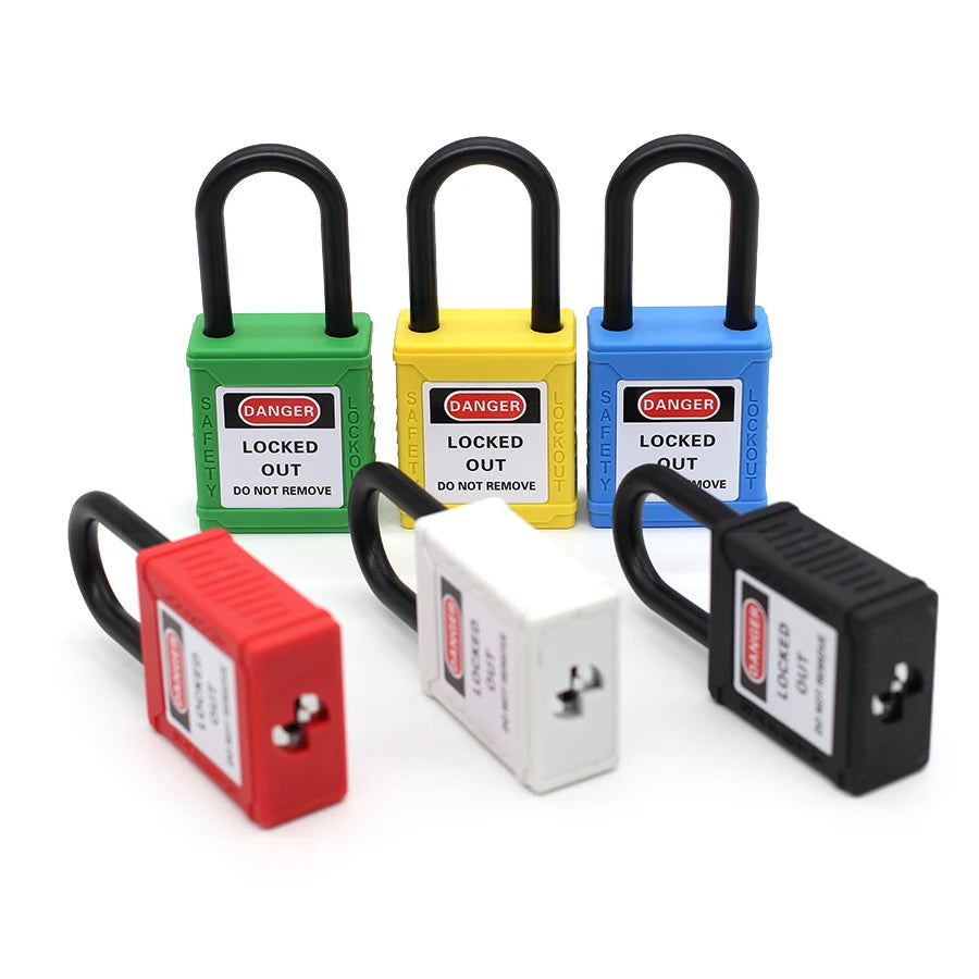 Industrial Safety Padlock – 38mm Nylon Shackle LOTO Lockout for Personal Power & Engineering Use