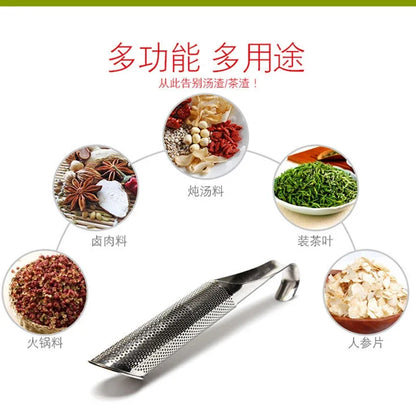 New Tea Strainer – Stainless Steel Infuser Pipe Design with Holder, Tea Spoon, and Filter for Perfect Brew