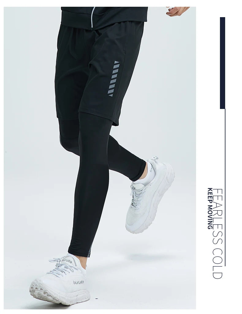 Men’s 2-Piece Sports Set — Tight Cycling & Fitness Shorts, Quick-Dry, High-Elasticity Running & Training Compression Pants