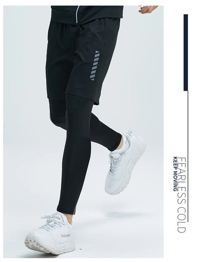 Men’s 2-Piece Sports Set — Tight Cycling & Fitness Shorts, Quick-Dry, High-Elasticity Running & Training Compression Pants
