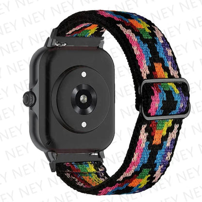 Nylon Elastic Watch Band for Amazfit GTS/GTR 4-3-2, Stratos & Bip Series – Bohemian Shiny Adjustable 20mm/22mm Strap