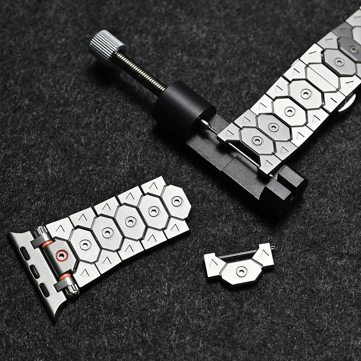 Luxury Titanium Color Apple Watch Band – Stainless Steel Metal Bracelet Strap for Ultra 2, Series 10–5, 42/44/45/49mm iWatch