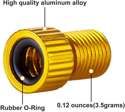 10-Color Aluminum Bicycle Valve Adapter – PRESTA to SCHRADER Converter for Bikes & Cars