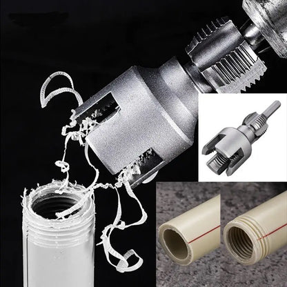 High-Speed DN15/DN20 Pipe Threading Tool – Double-Ended Internal & External Cutter for Electric Drill, 4/6 Point Water Pipe Work