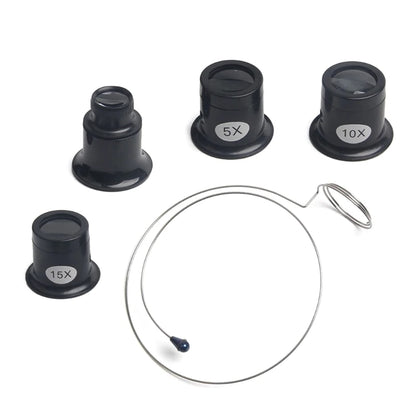 Portable Jewelers Loupe Magnifier Set – Monocular Eye Glass for Watch Repair & Jewelry Inspection