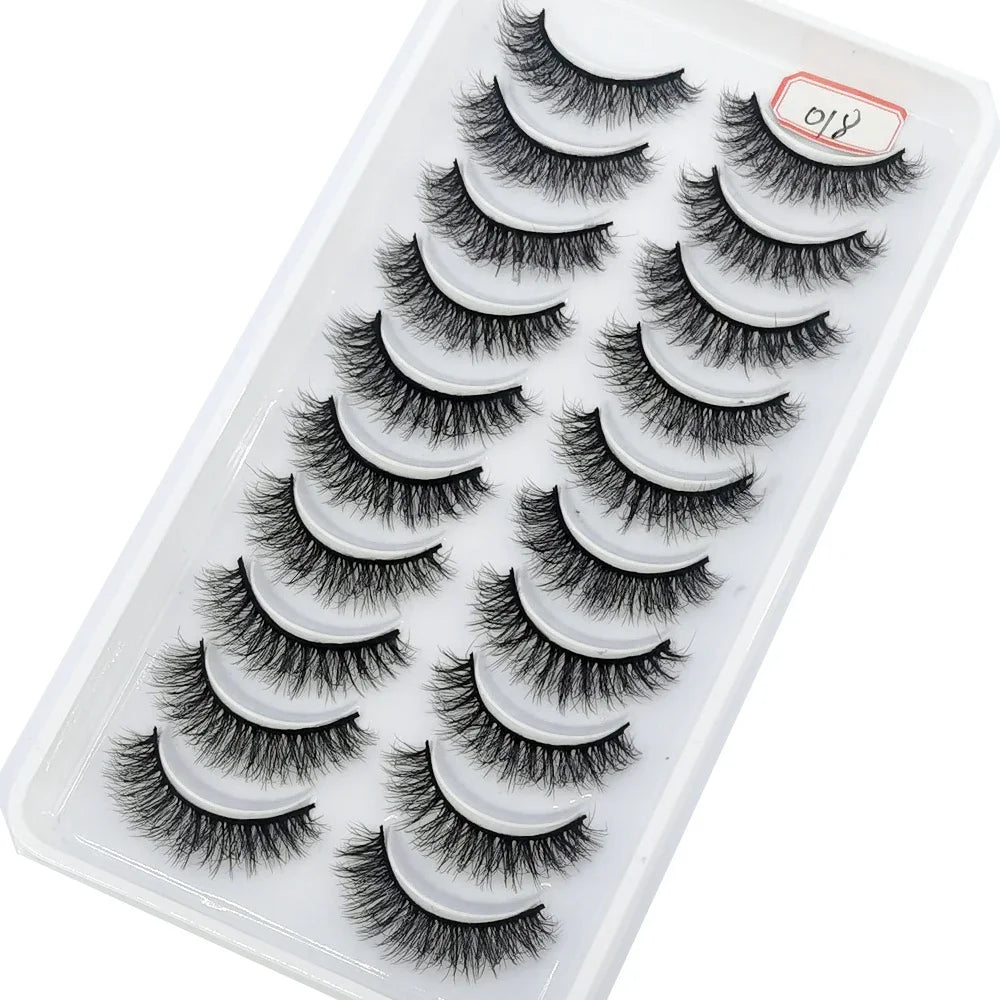 10 Pairs 3D Mink False Eyelashes – Natural Long & Short Lash Extensions Makeup Kit (41 Styles)