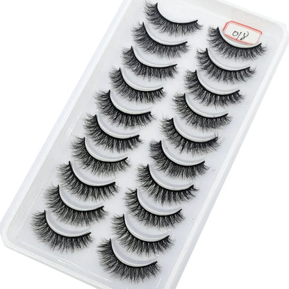 10 Pairs 3D Mink False Eyelashes – Natural Long & Short Lash Extensions Makeup Kit (41 Styles)