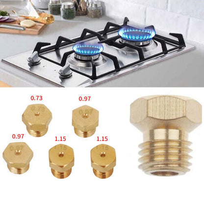 5PCS Burner Gas Conversion Kit – M6 X 0.75 Thread Nozzles for Natural Gas to LPG Hob, Kitchen Parts