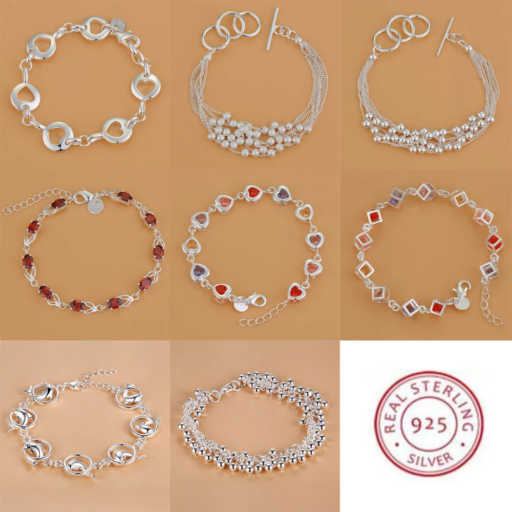 925 Sterling Silver Bead Bracelet – High-Quality Romantic Chain for Women, Fashion Jewelry Gift for Engagement, Party & Wedding