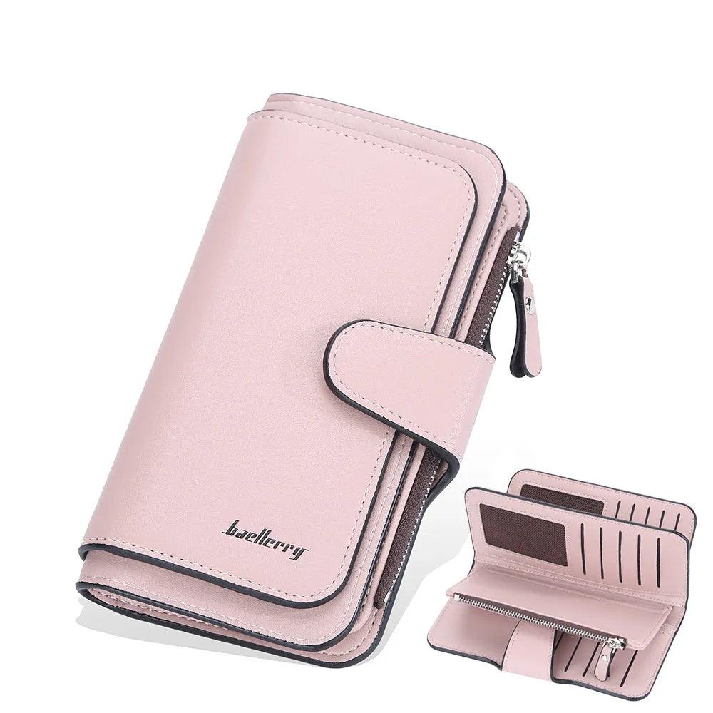2024 Women’s Long Wallet – Custom Name Engraving, 15 Card Holders & Zippered Classic Purse