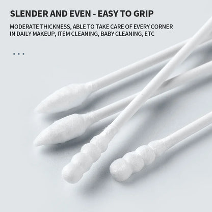 200-Piece Double-Ended Cotton Swabs - Soft Cleaning & Makeup Removal Applicators for Personal Care