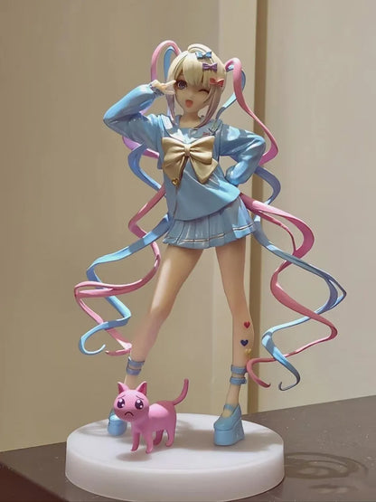 Needy Girl Overdose Anime Figure with Cat – PVC Collectible Action Toy for Birthday Gifts