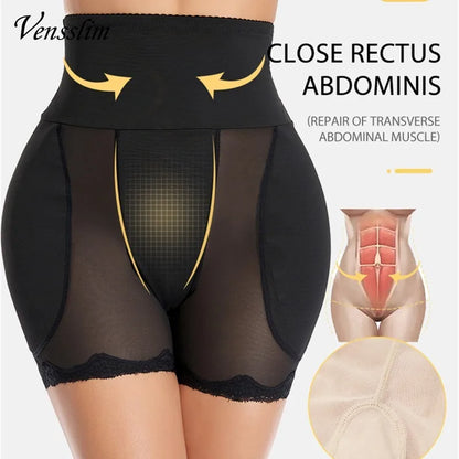 Vensslim Women's Hip Enhancer Body Shaper - Butt Lifter Shapewear Underwear with High Waist Trainer, Plus Size Tummy Control Panties
