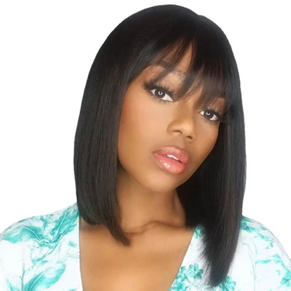 Synthetic Blonde Bobo Wig – Short Straight Breathable Hair Extension Wig for Young Women & Ladies