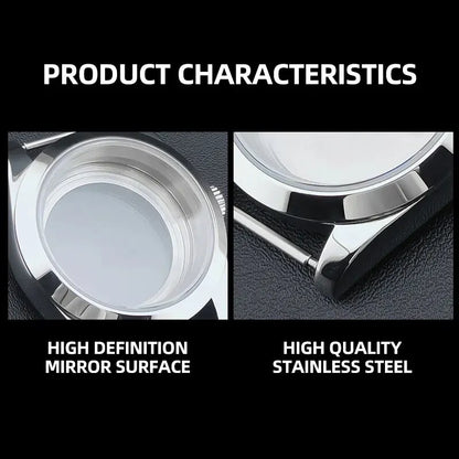 Neiton 36mm/39mm Silver Watch Case - Sapphire, Bevel Edge, 316L Stainless Steel for NH35, NH36, NH34 Movements