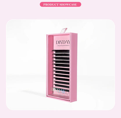 DIYDAY U-Shaped 3D Volume Eyelash Extensions — Easy-Apply Natural Wispy U YY Shape Faux Mink Lashes for Makeup