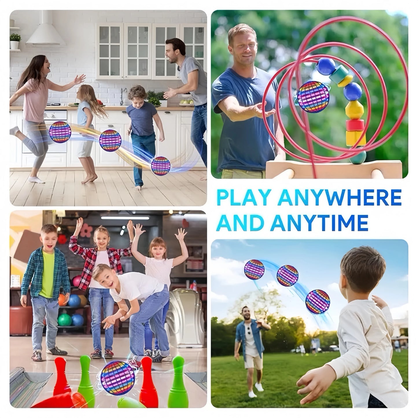 Flying Boomerang Ball with LED Lights – Magic Hover Flyorb Drone Spinner Toy for Kids Gifts