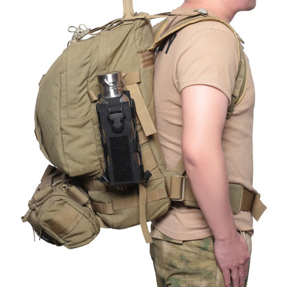 Tactical Radio Pouch - Molle Water Bag & Walkie Talkie Holder with Quick Release Buckle and Elastic Shock Cord. Magazine Pouch