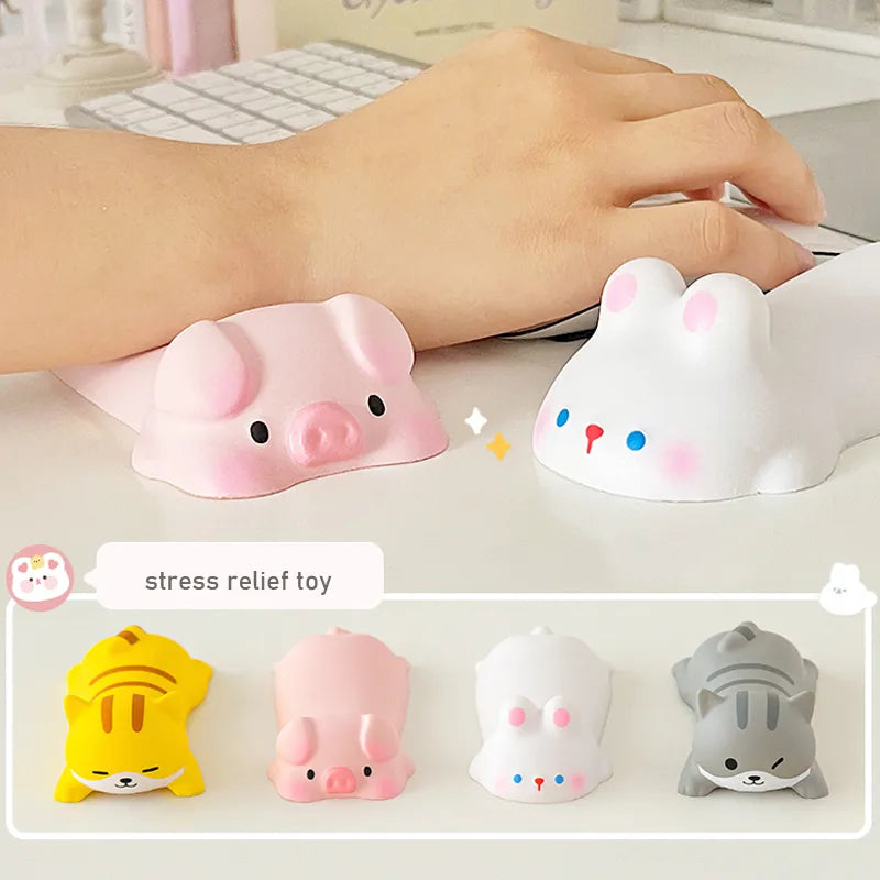 Cute Wrist Rest Support for Mouse Pad - Ergonomic Arm Rest for Desk, Kawaii Slow Rising Squishy Toy for Computer Laptop