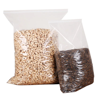 StoBag 10PCS Large Transparent Zipper Bags — Thick Waterproof Storage Pouches for Clothes & Food Packaging