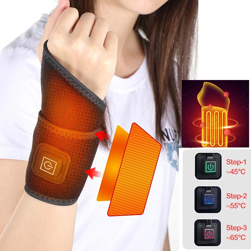 Heating Wrist Protector – Breathable USB Hand Massager Support Band, Wrist Brace Tool for Sports & Health Care