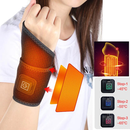 Heating Wrist Protector – Breathable USB Hand Massager Support Band, Wrist Brace Tool for Sports & Health Care