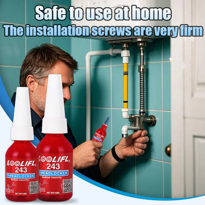 LOOLIFL Blue Thread Locker 243 - Anaerobic Screw & Bolt Adhesive for Metal Fasteners, Rustproof Sealant