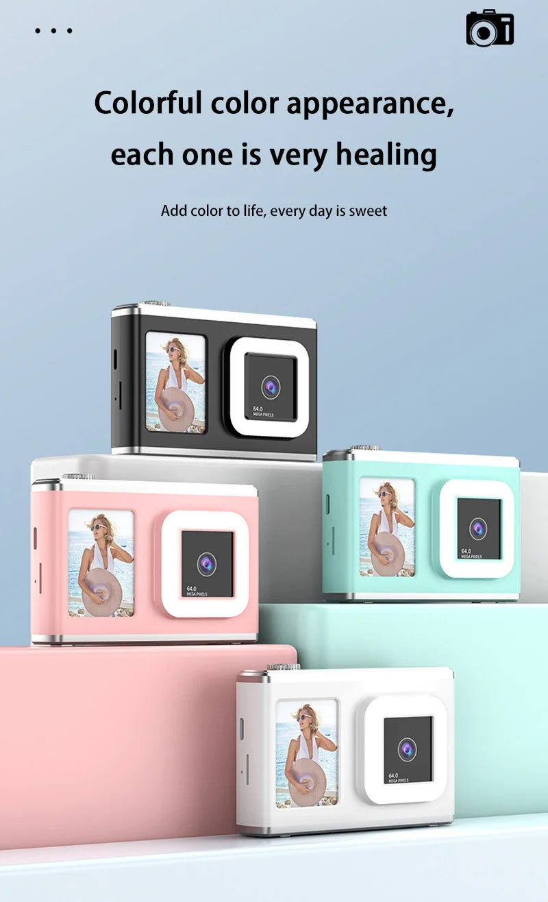 Xiaomi 64MP Digital Camera – HD Dual Lens with Zoom, Auto Focus, Smart Fill Light, Perfect for All Ages