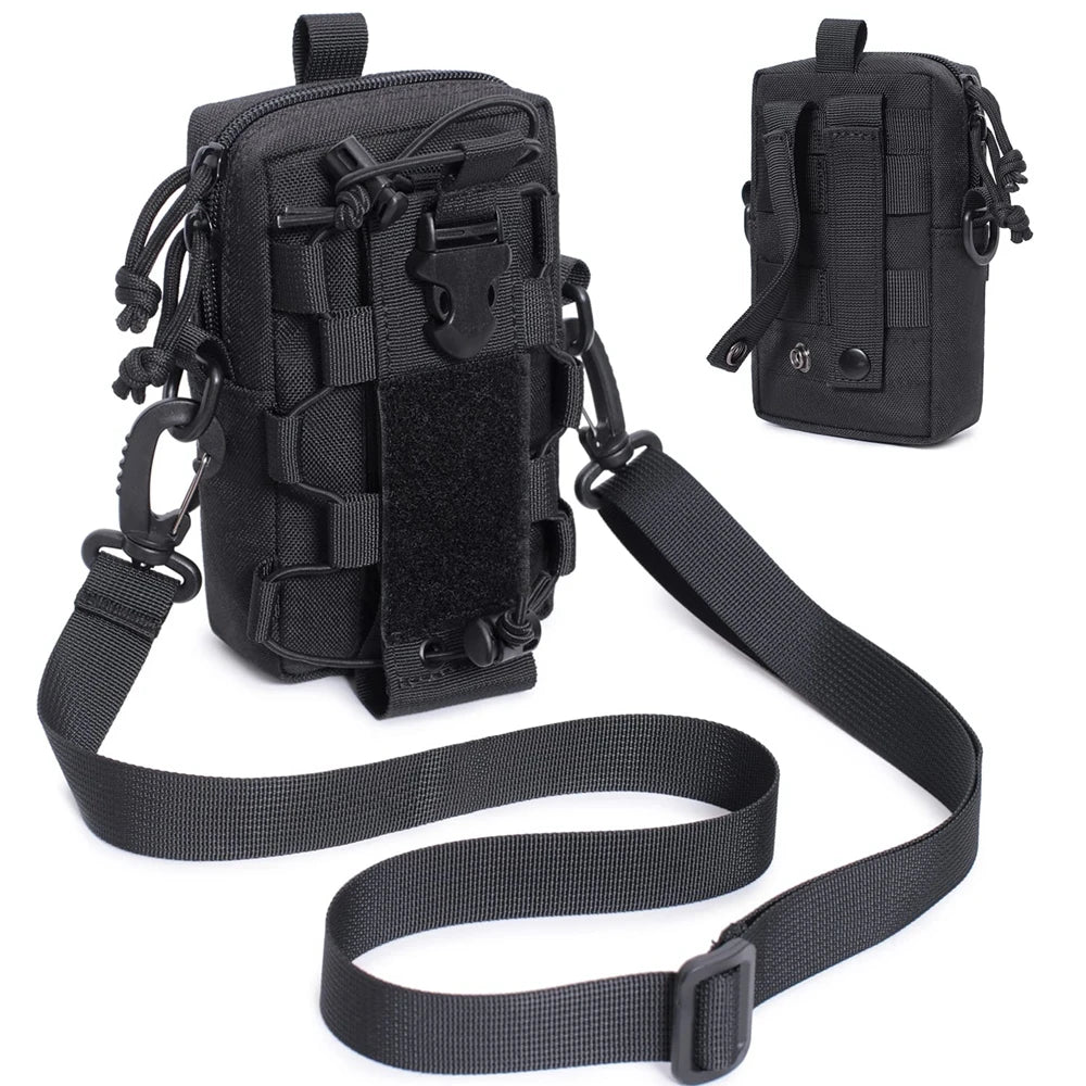 Molle EDC Pouch – Water Bottle & Canteen Carrier, Outdoor Sports Phone Holder, Camping & Hiking Waist Bag
