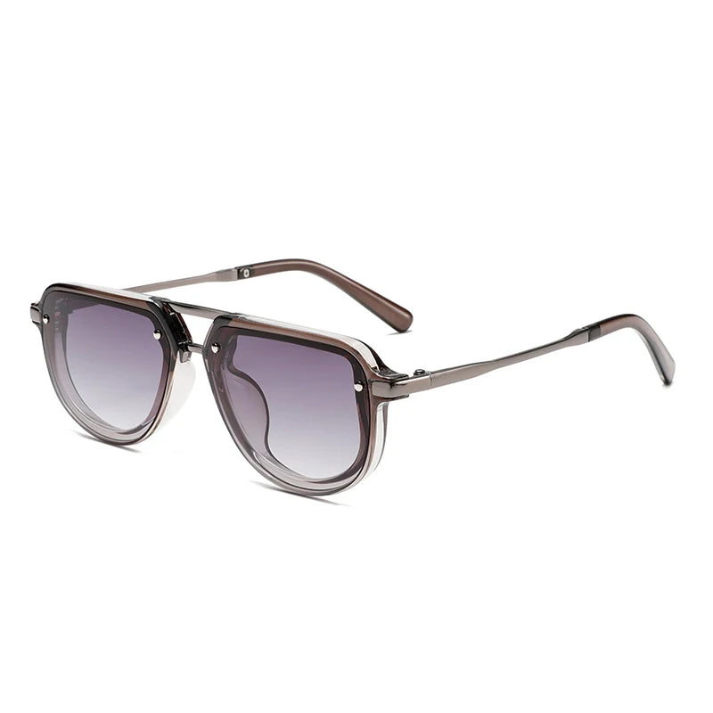 SHAUNA Retro Oval Sunglasses – Luxury Punk UV400 Shades for Women & Men
