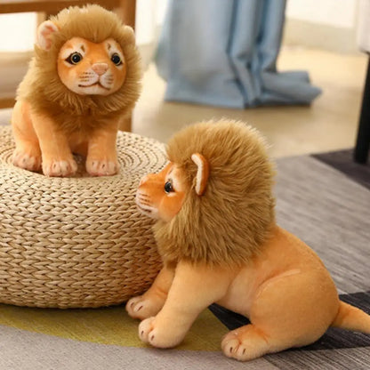 Simulation Tiger & Lion Plush Toy – Kawaii Stuffed Animal Doll, Pillow & Home Decor Gift for Kids