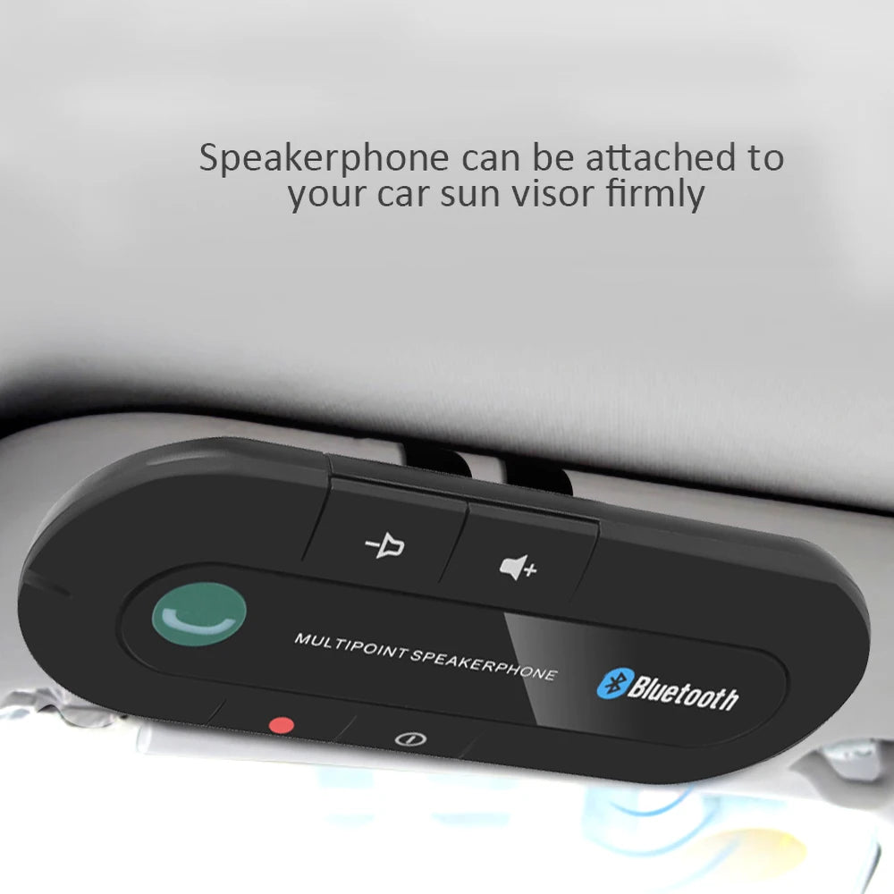 Bluetooth Handsfree Car Kit Speaker with Sun Visor Clip – Wireless Stereo MP3 Audio Receiver & Speakerphone