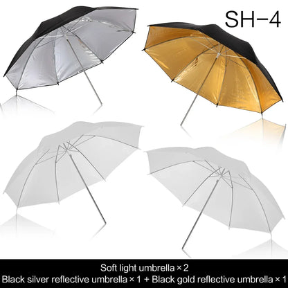 4-Pack 33"/83cm Soft White Translucent Umbrellas — Photo & Video Studio Lighting Diffusers for Photography Flash