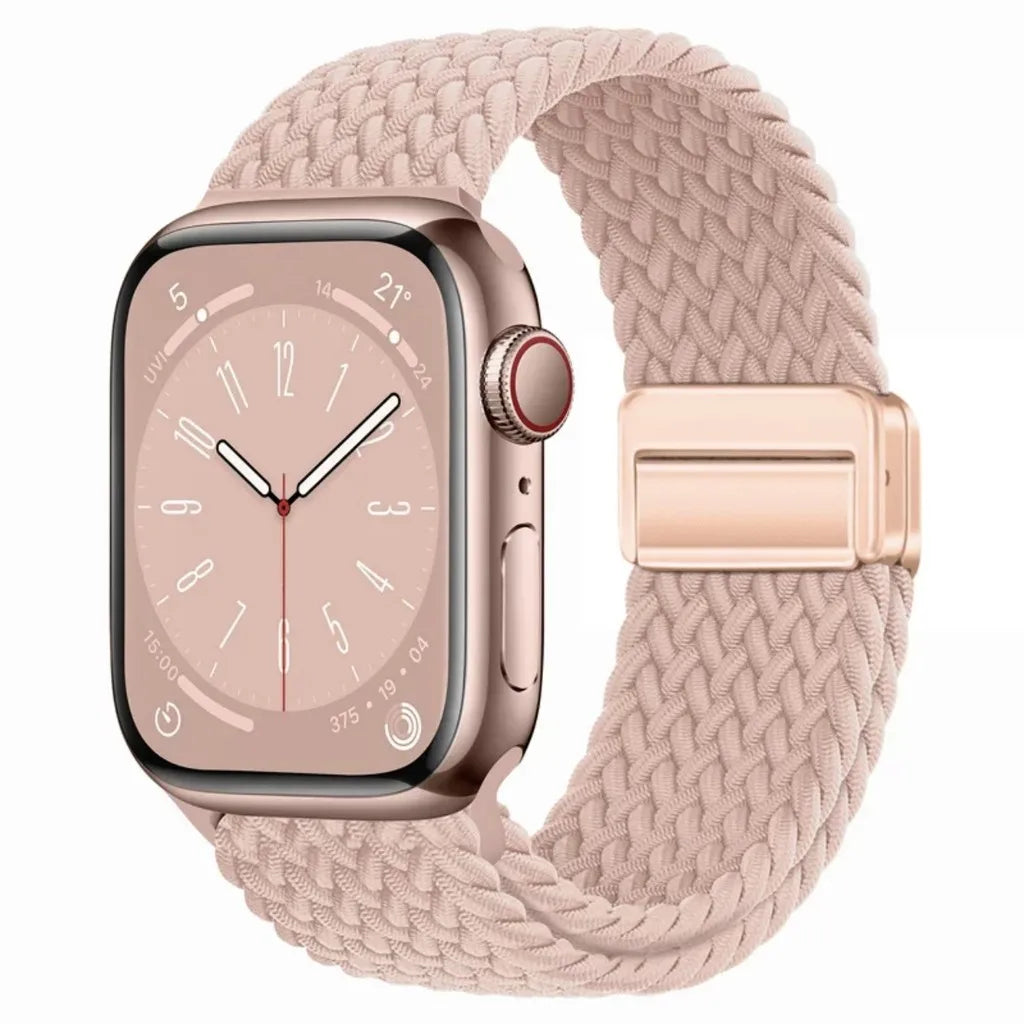 Nylon Braided Watch Band for Apple Watch – Compatible with Series SE, 3–10 & Ultra (38–49mm Adjustable Sport Strap)