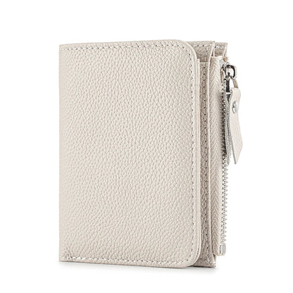 Women’s Genuine Leather Slim Wallet — RFID Blocking Bi-Fold with Card Holder & Coin Pocket