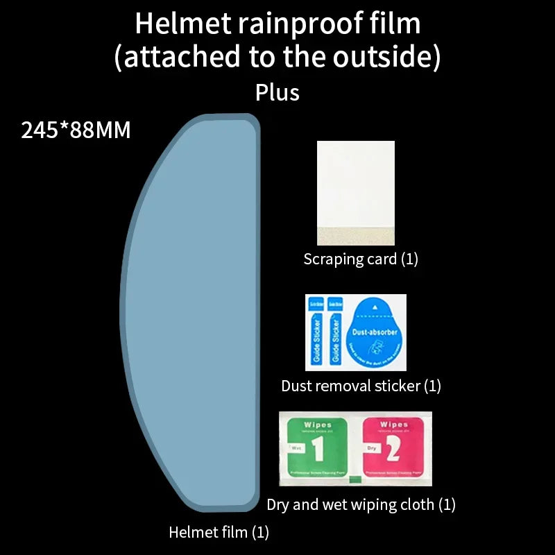 Motorcycle Helmet Clear Rainproof Anti-Fog Film – Nano Coating Sticker for Safety Driving, Durable Universal Helmet Accessory