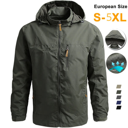 Tactical Windbreaker Jacket for Men - Waterproof Outdoor Hooded Coat | Sports & Military Field Climbing Thin Outwear | European Sizes S-5XL
