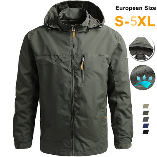 Tactical Windbreaker Jacket for Men - Waterproof Outdoor Hooded Coat | Sports & Military Field Climbing Thin Outwear | European Sizes S-5XL