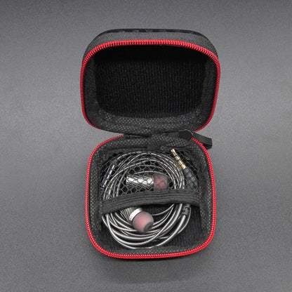 Portable Mini Zipper Headphone Bag – Square Hard Case, Aseismic & Moisture-Proof Storage for Headset, SD & TF Cards
