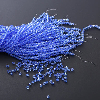 3/4mm Crystal Bicone Glass Beads - White Loose Faceted Beads for DIY Bracelets, Earrings & Jewelry Making