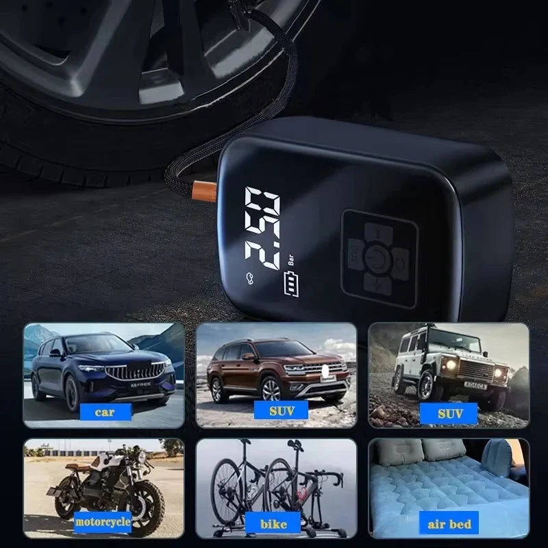 Wired Electric Car Air Compressor – Tire Inflator Pump for Car, Bicycle, Motorcycle, Boat & Balls