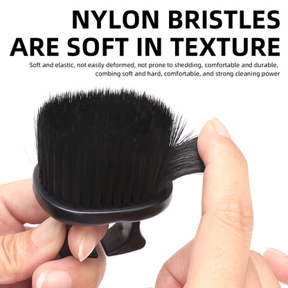 Ring Neck Hair Duster Brush - Soft Barber Hair Cutting Cleaning Brush for Removing Loose Hair & Salon Use
