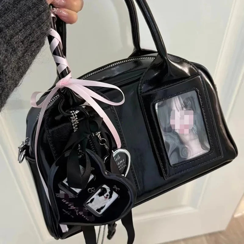 2025 Y2K Harajuku Shoulder Bag - Style Transparent Ita Crossbody Handbag for Women Japanese Fashion Trend Purse