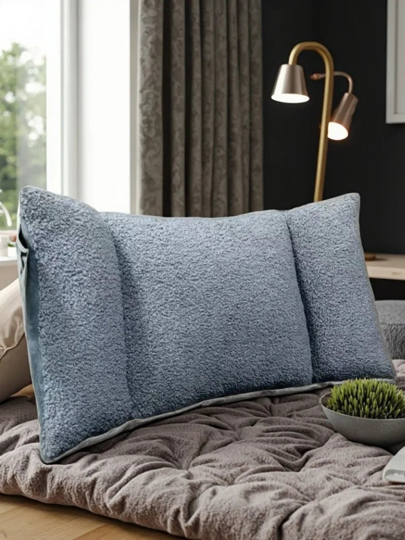 3-Segment Fleece Lumbar Support Pillow – Ergonomic Waist Cushion for Home, Office & Car Comfort Back Support Pillow